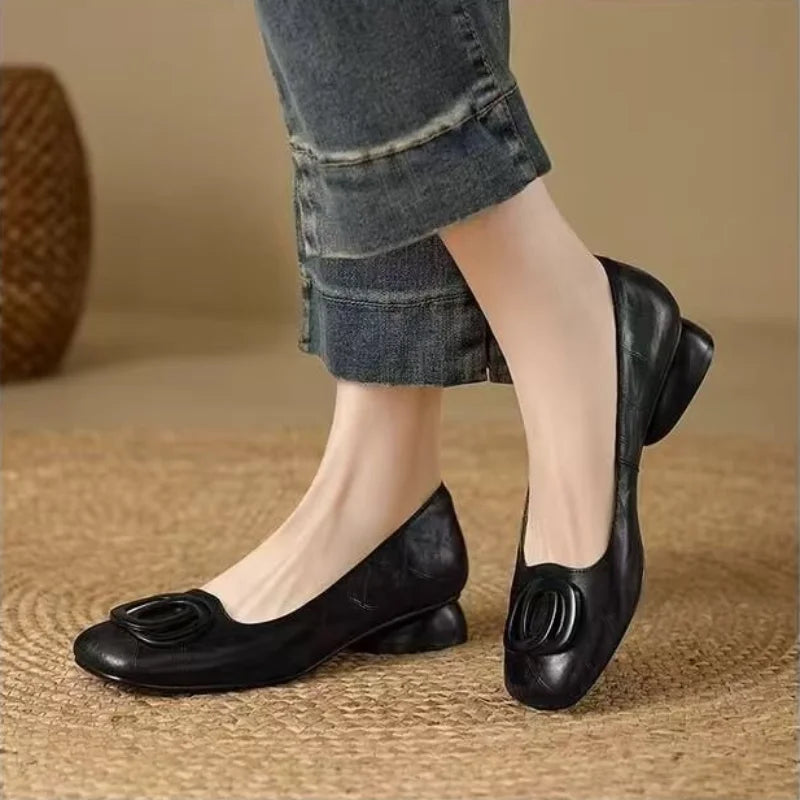 IMOGEN | WOMEN'S SOFT LEATHER SQUARE-TOE BUCKLE SHOES