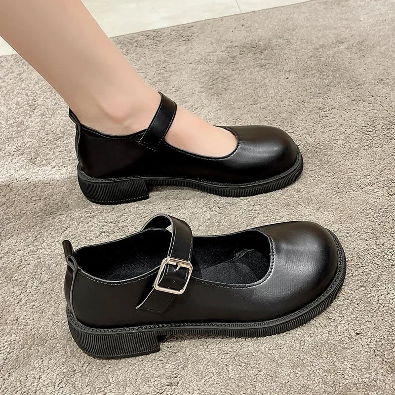 ZARA | WOMEN'S LOW-HEEL ROUND-TOE MARY JANE SHOES