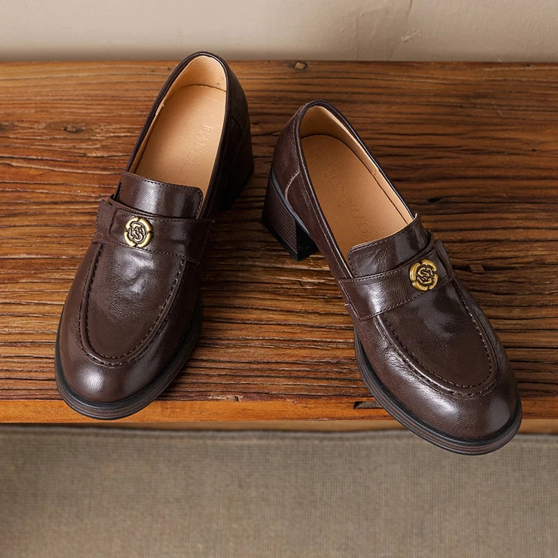 Mia | Retro Chunky Heel Loafers
