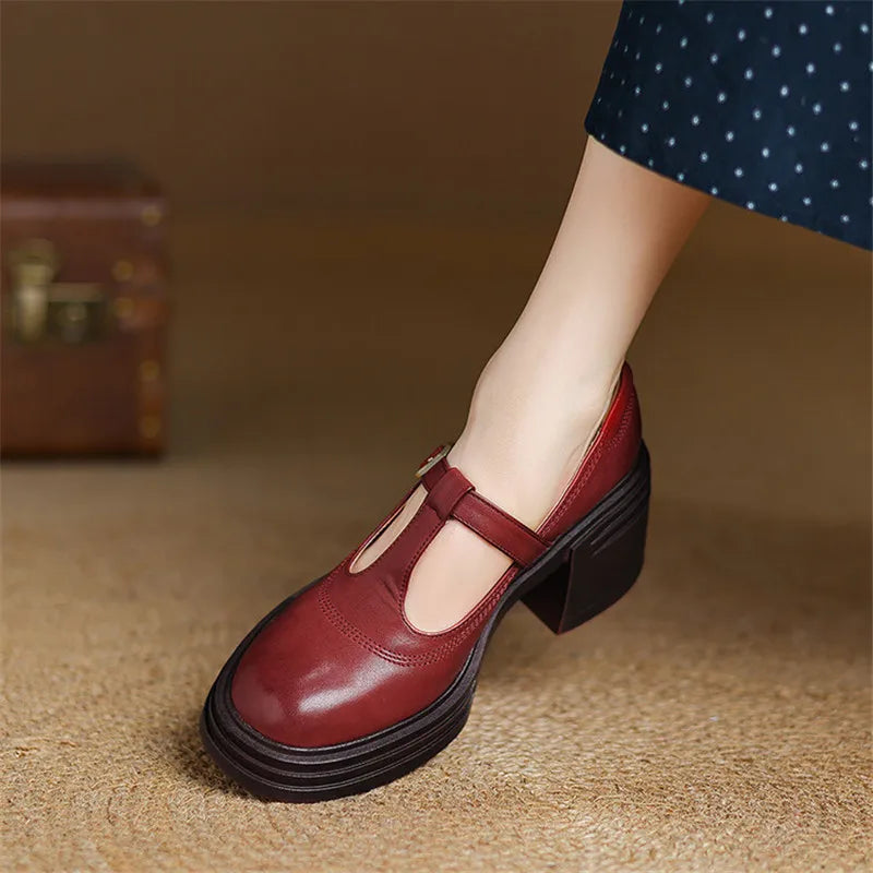 Delilah | Genuine Leather Platform Heels