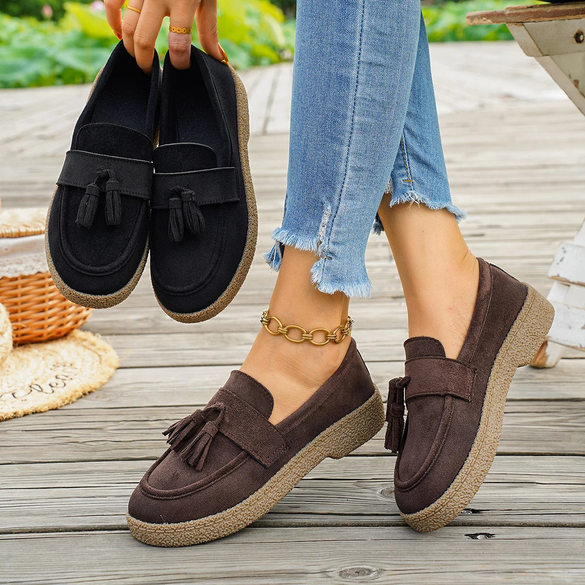 ELIZABETH | WOMEN'S SUEDE TASSEL LOAFERS