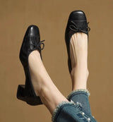 HAZEL | WOMEN'S SOFT LEATHER RETRO BOW SANDALS