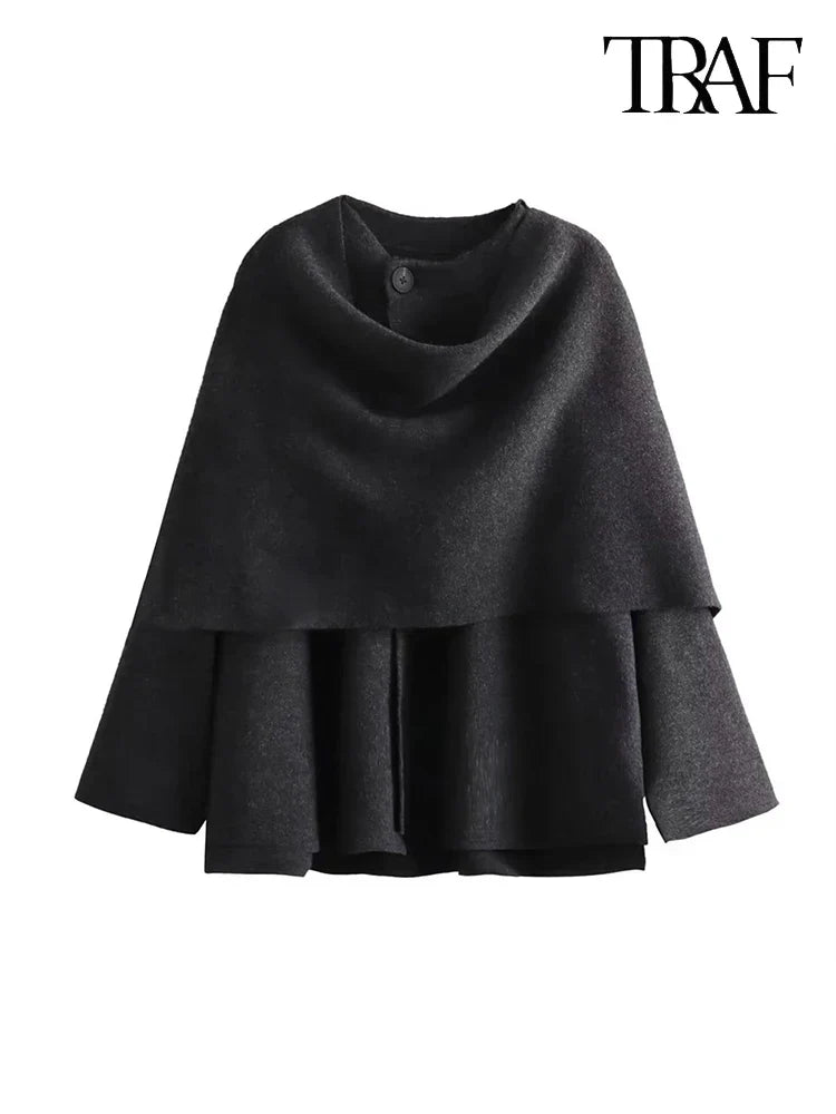 Women's Shawl Collar Knit Jacket with Button Front