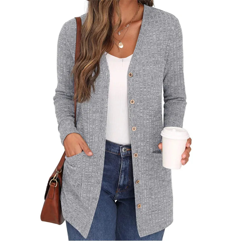 Gabriella | Women's Relaxed Button-Up Pocket Cardigan
