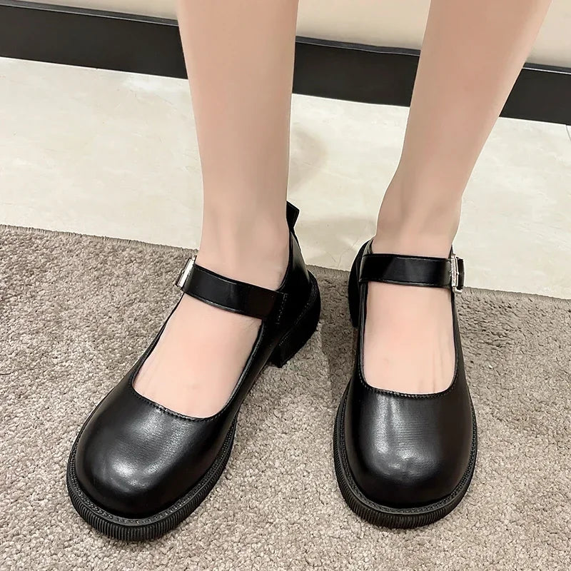 ZARA | WOMEN'S LOW-HEEL ROUND-TOE MARY JANE SHOES
