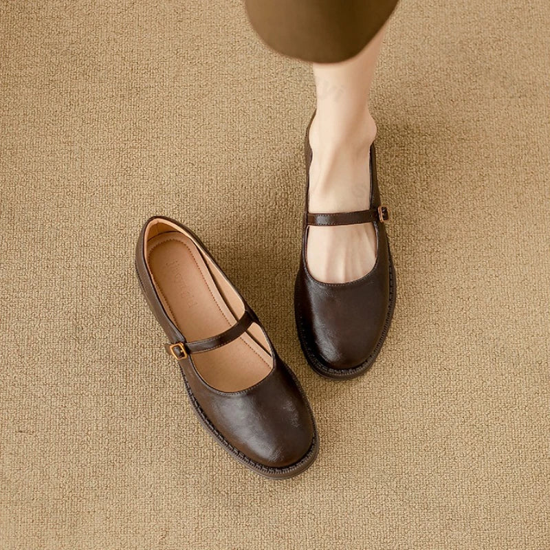Evie | Chunky Heel Buckle Shoes
