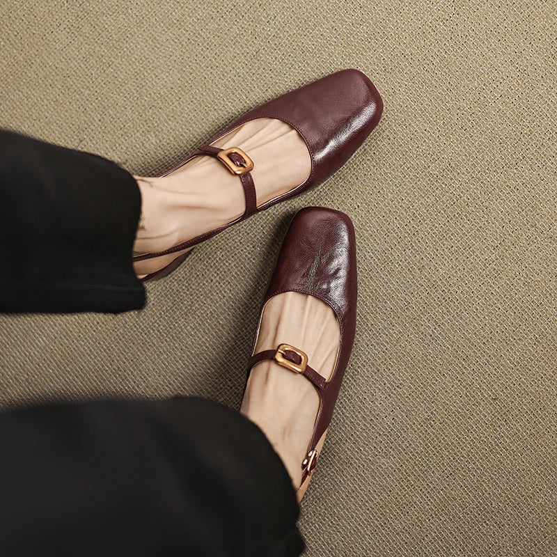 AIRA | GENUINE LEATHER SQUARE-TOE SHOE