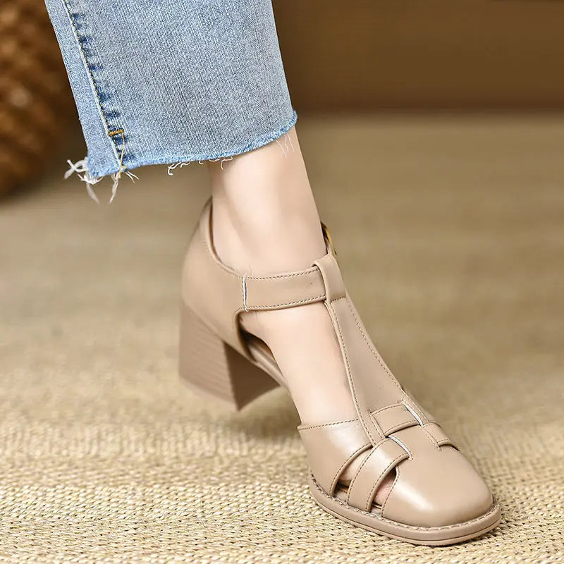 LYRA | CLASSIC LEATHER HIGH-HEEL SANDALS