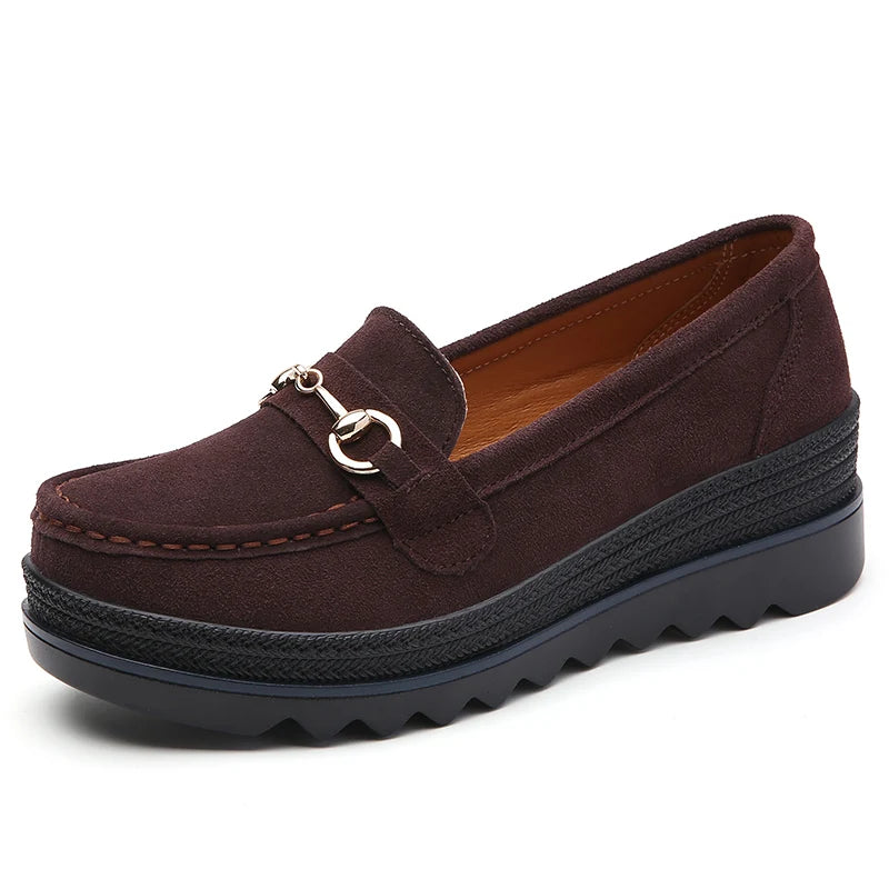 ELIZA | WOMEN'S LIGHTWEIGHT PLATFORM LOAFERS WITH METAL BUCKLE