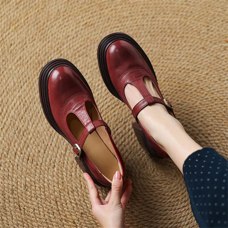 Delilah | Genuine Leather Platform Heels