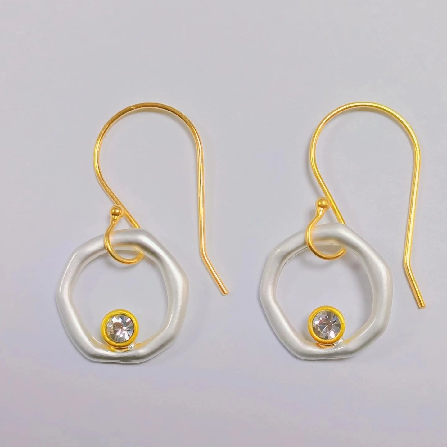 Zoe | Round Zircon Drop Earrings