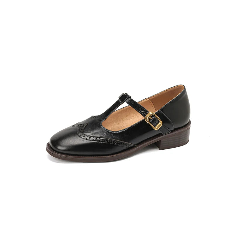 Ivy | Genuine Leather Mary Jane Heels
