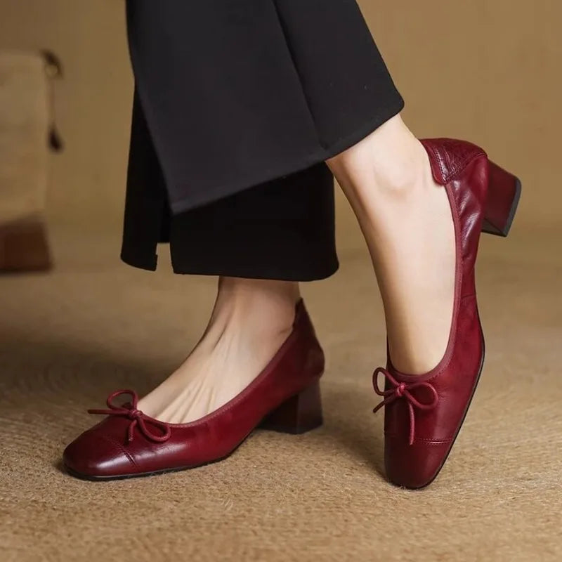 HAZEL | WOMEN'S SOFT LEATHER RETRO BOW SANDALS