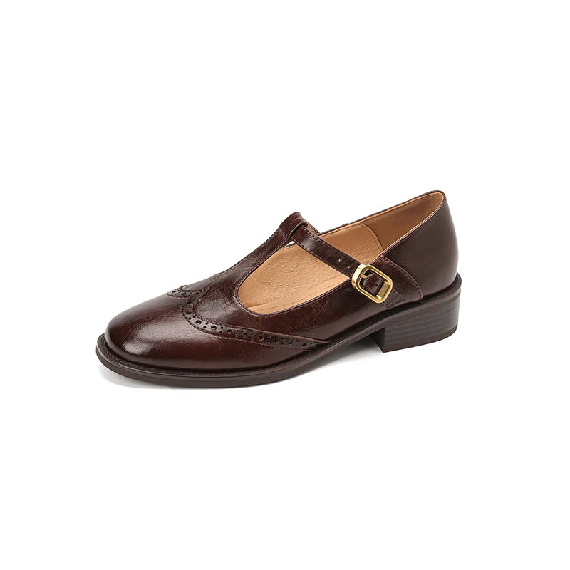 Ivy | Genuine Leather Mary Jane Heels