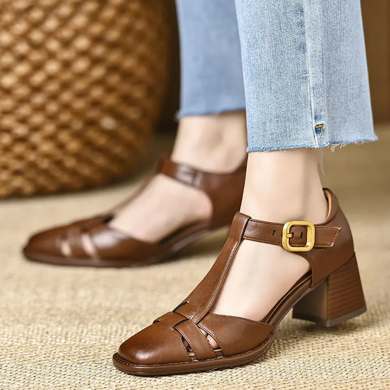 LYRA | CLASSIC LEATHER HIGH-HEEL SANDALS