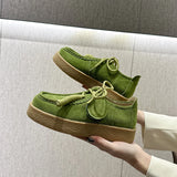 MYLA | WOMEN'S GENUINE LEATHER & SUEDE LACE-UP LOAFERS