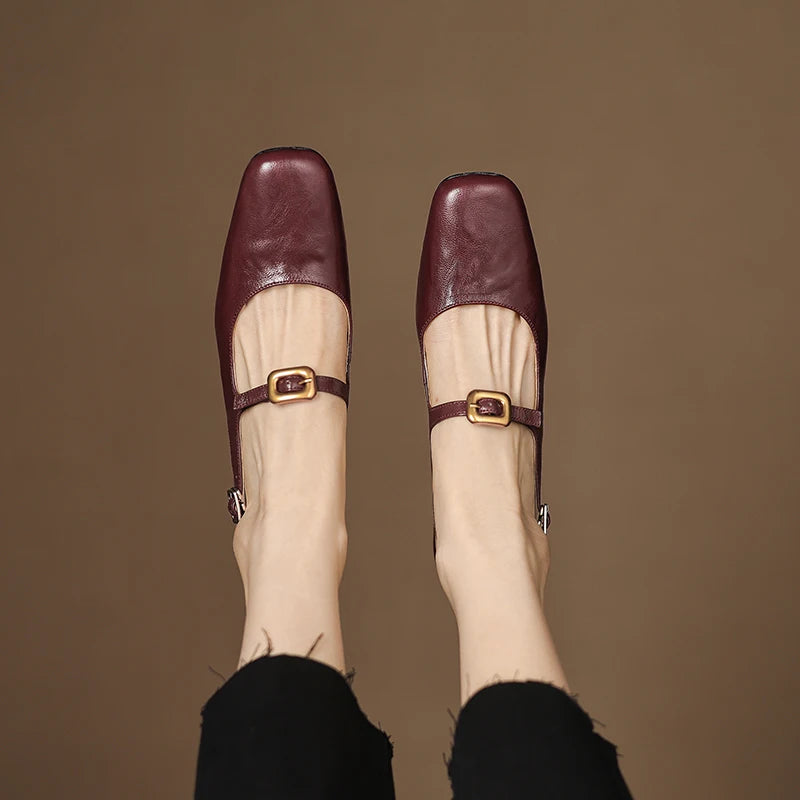 AIRA | GENUINE LEATHER SQUARE-TOE SHOE