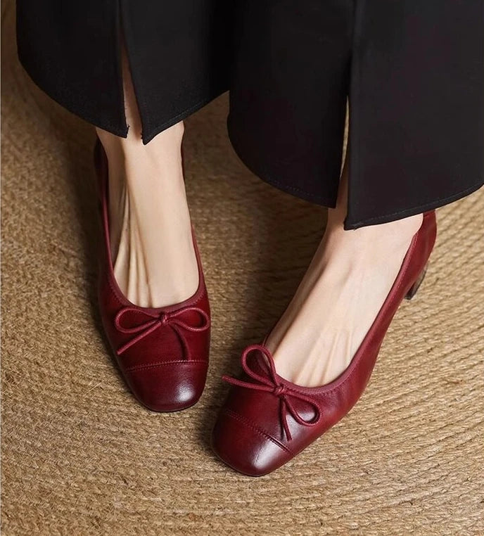 HAZEL | WOMEN'S SOFT LEATHER RETRO BOW SANDALS