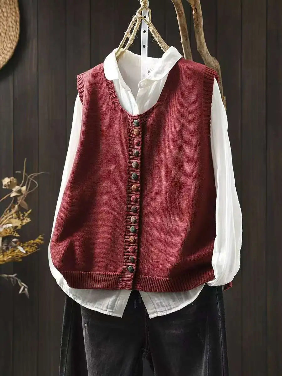Julia | Colourful Button Knitted Vest
