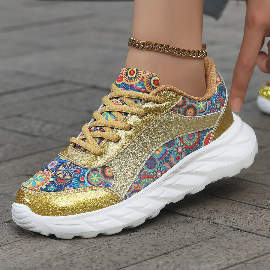 Eloise | Glitter Platform Casual Sneakers