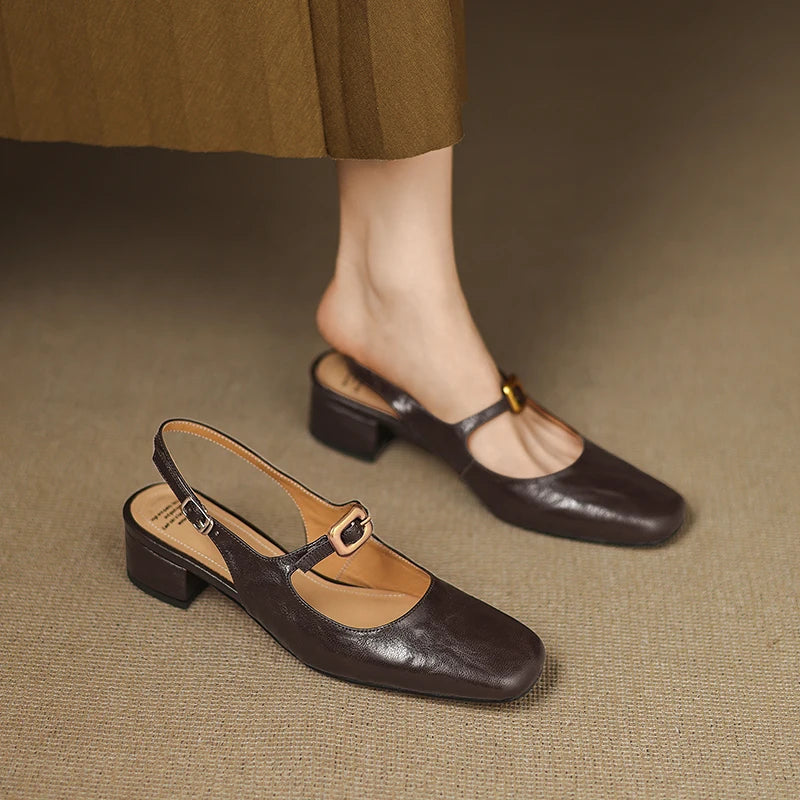 AIRA | GENUINE LEATHER SQUARE-TOE SHOE