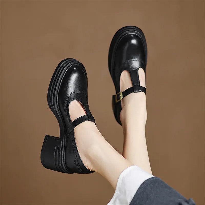 Delilah | Genuine Leather Platform Heels