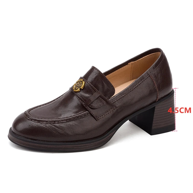 Mia | Retro Chunky Heel Loafers