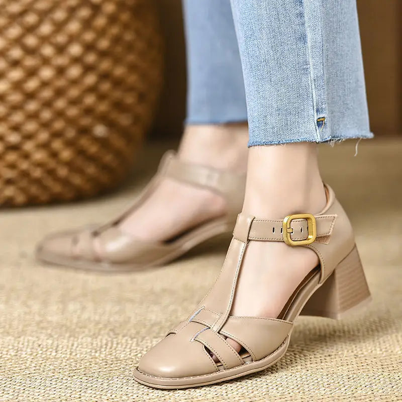 LYRA | CLASSIC LEATHER HIGH-HEEL SANDALS