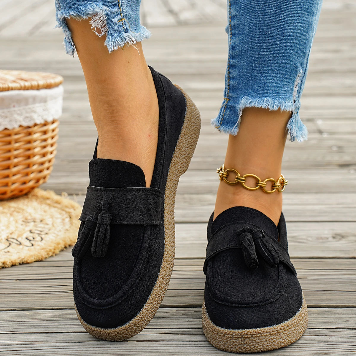 ELIZABETH | WOMEN'S SUEDE TASSEL LOAFERS