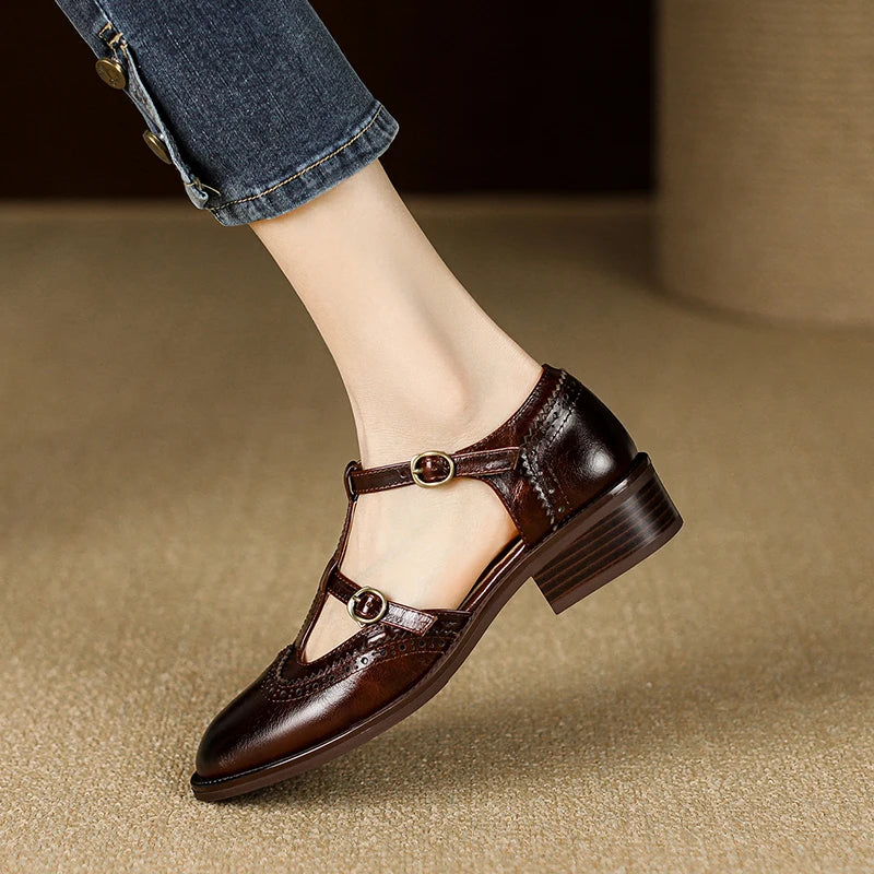 Margot | Retro Chunky Heel Mary Jane Shoes