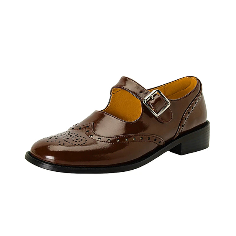 Matilda | Genuine Calf Leather Buckle Flats
