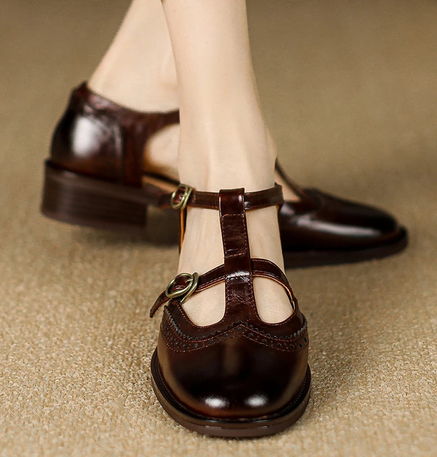 Margot | Retro Chunky Heel Mary Jane Shoes