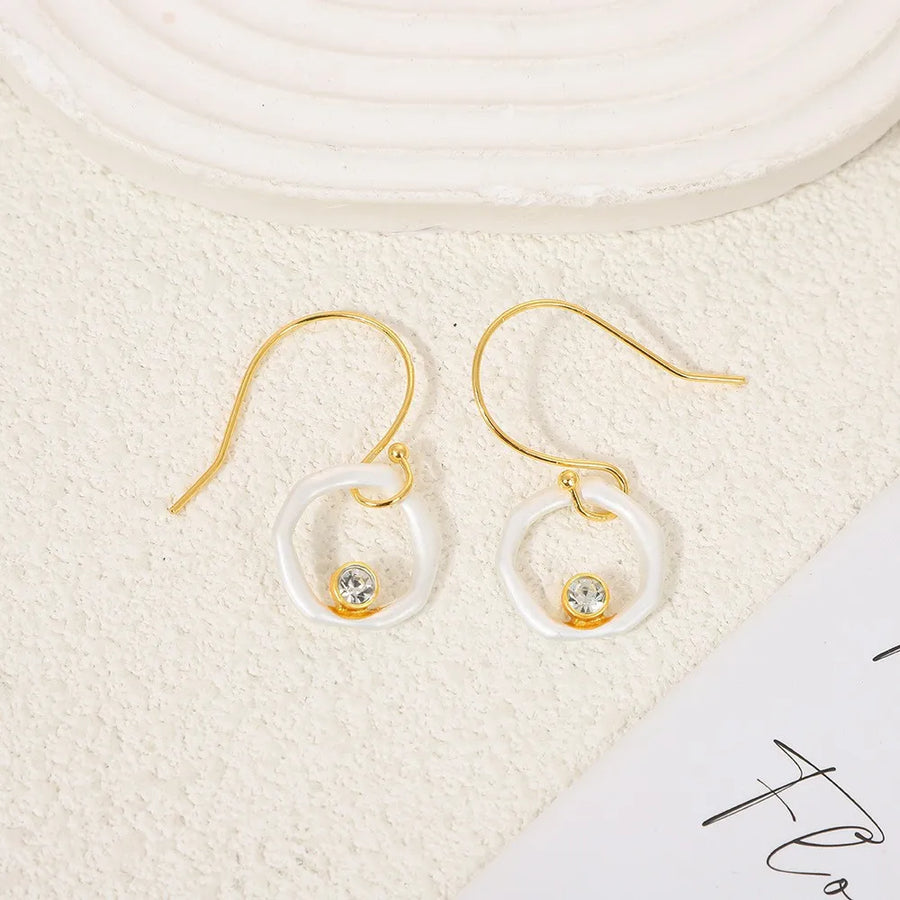 Zoe | Round Zircon Drop Earrings