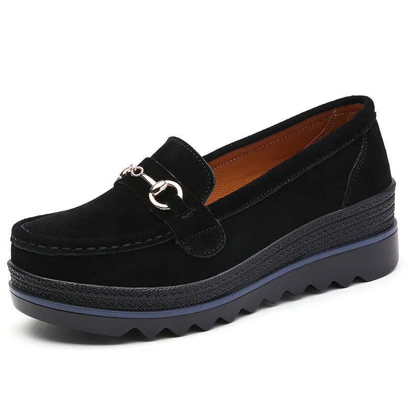 ELIZA | WOMEN'S LIGHTWEIGHT PLATFORM LOAFERS WITH METAL BUCKLE