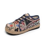 LILY | WOVEN CANVAS LACE-UP TRAINERS