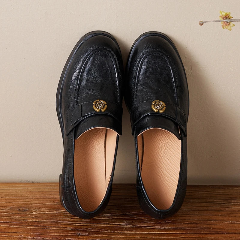 Mia | Retro Chunky Heel Loafers