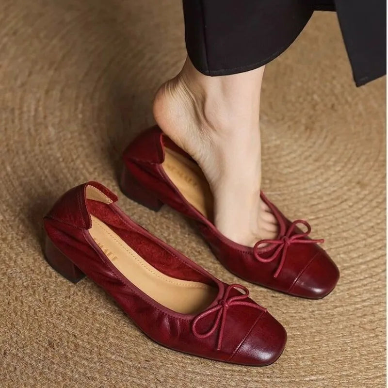 HAZEL | WOMEN'S SOFT LEATHER RETRO BOW SANDALS