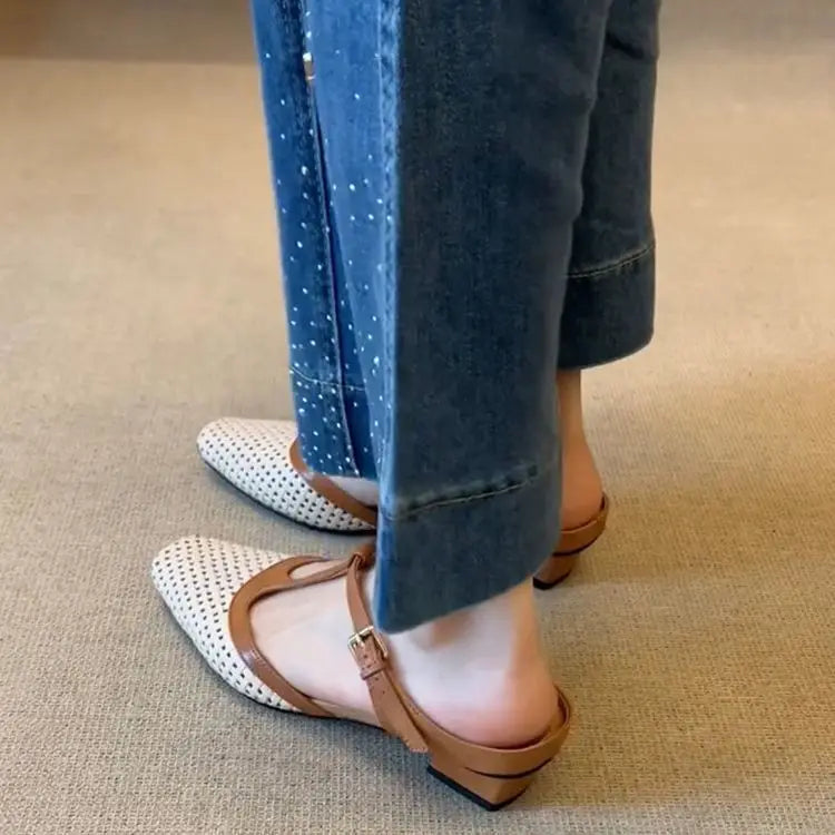 MARINA | ELEGANT MID-HEEL SLINGBACK SHOES