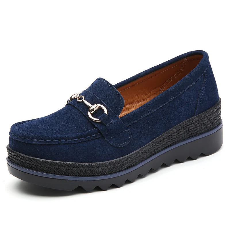 ELIZA | WOMEN'S LIGHTWEIGHT PLATFORM LOAFERS WITH METAL BUCKLE