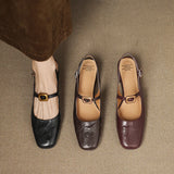 AIRA | GENUINE LEATHER SQUARE-TOE SHOE