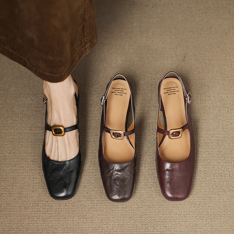 AIRA | GENUINE LEATHER SQUARE-TOE SHOE