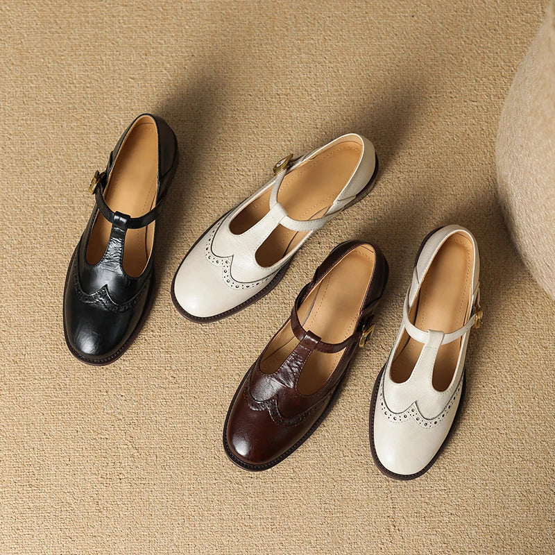 Ivy | Genuine Leather Mary Jane Heels
