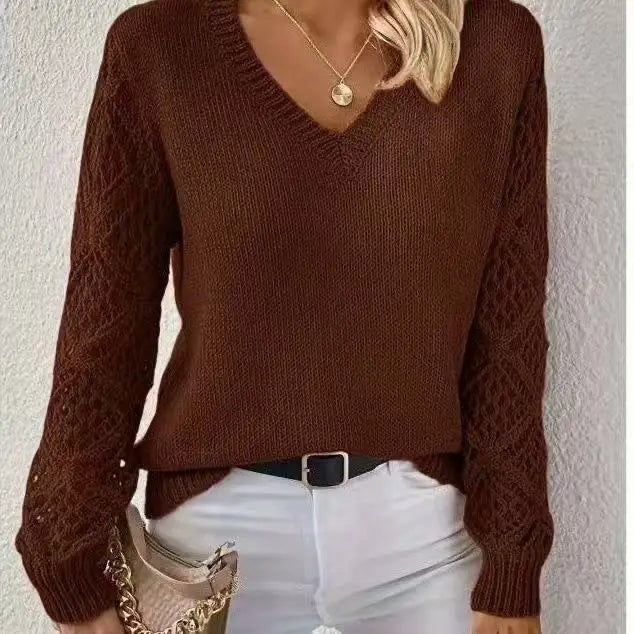 Martha | V-Neck Open-Knit Jumper
