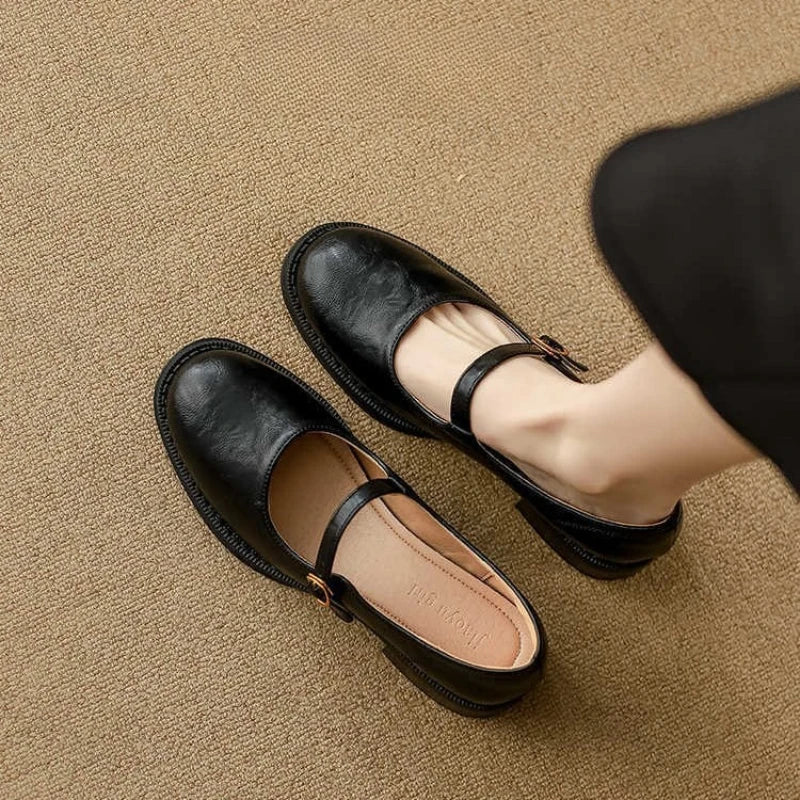Evie | Chunky Heel Buckle Shoes