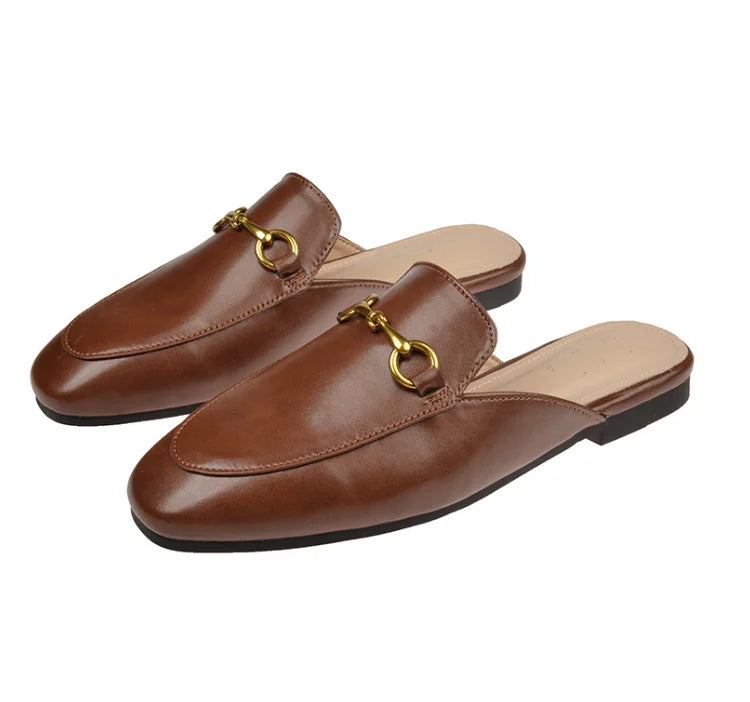 PENELOPE | WOMEN'S CLOSED-TOE MULES WITH METAL CHAIN