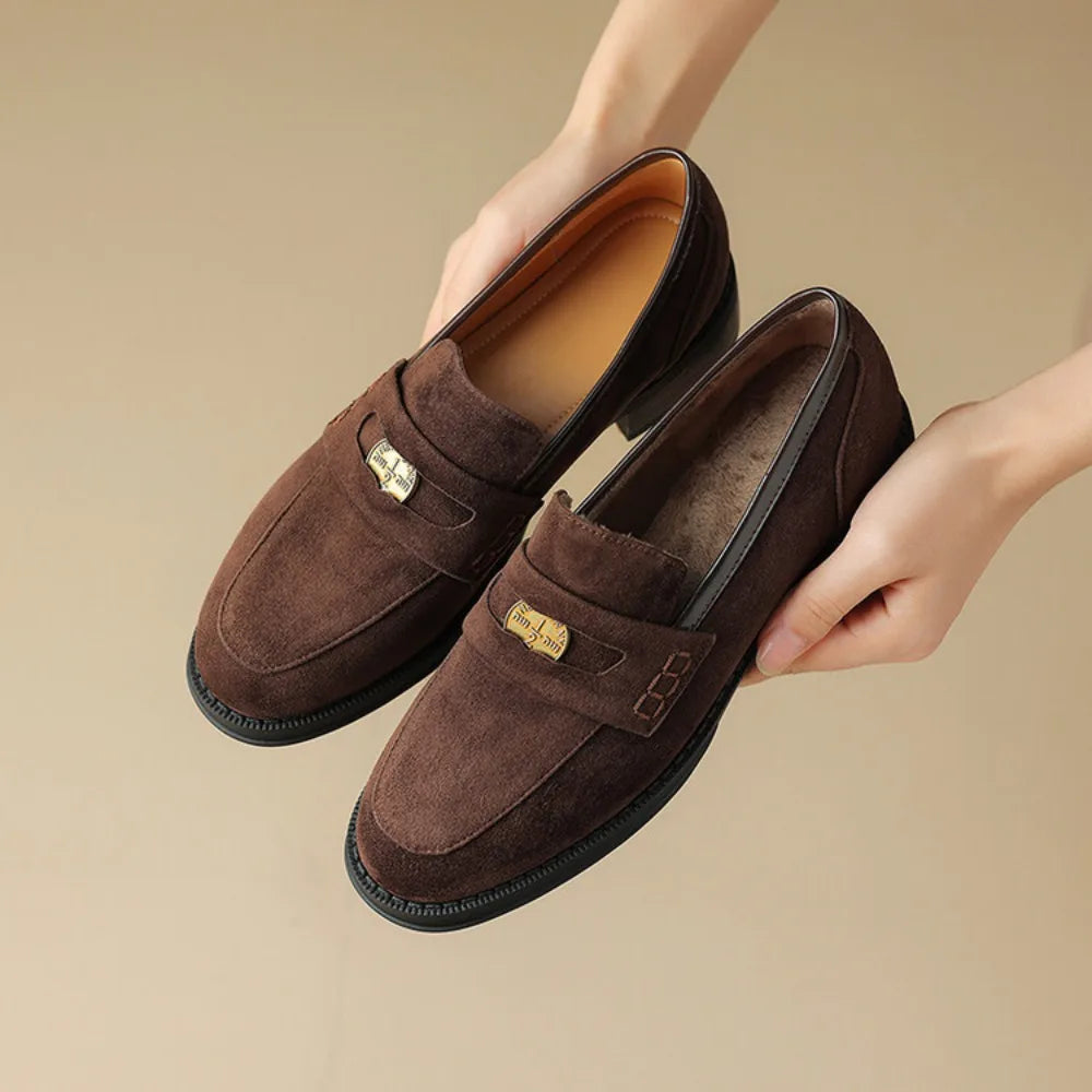 Daisy | Elegant Nude Tassel Loafers