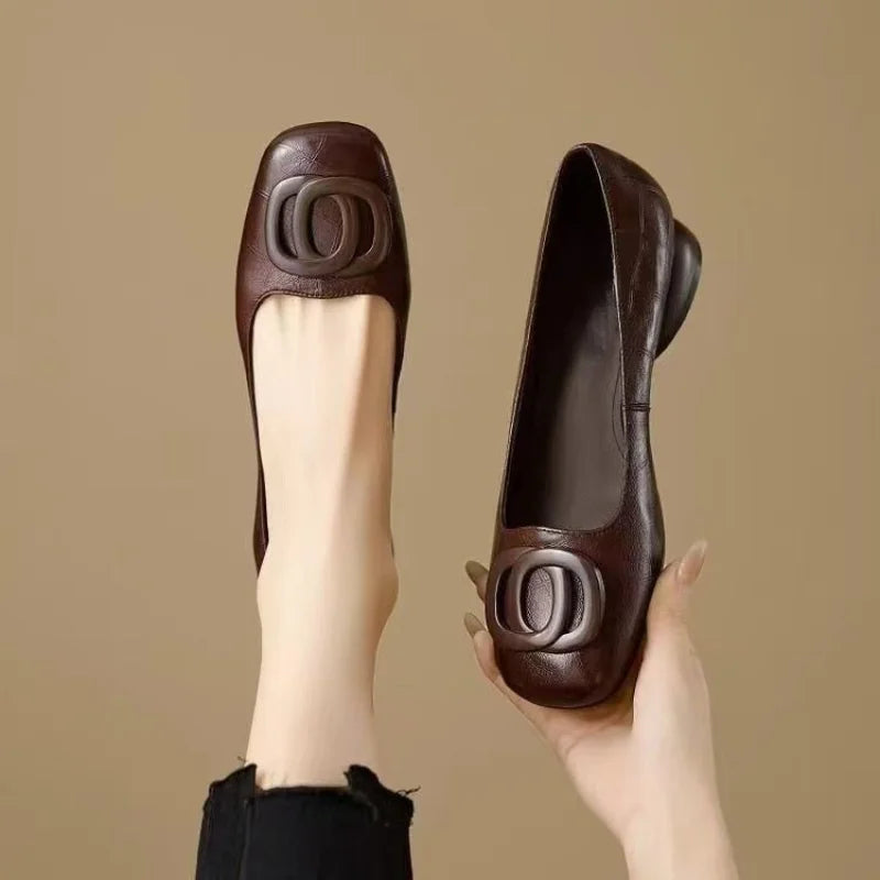 IMOGEN | WOMEN'S SOFT LEATHER SQUARE-TOE BUCKLE SHOES