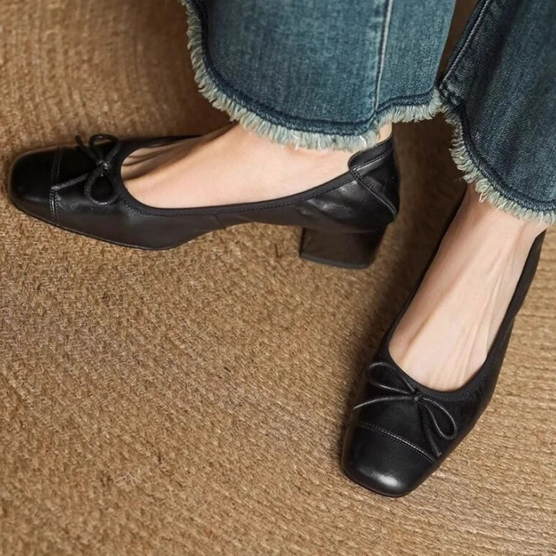 HAZEL | WOMEN'S SOFT LEATHER RETRO BOW SANDALS