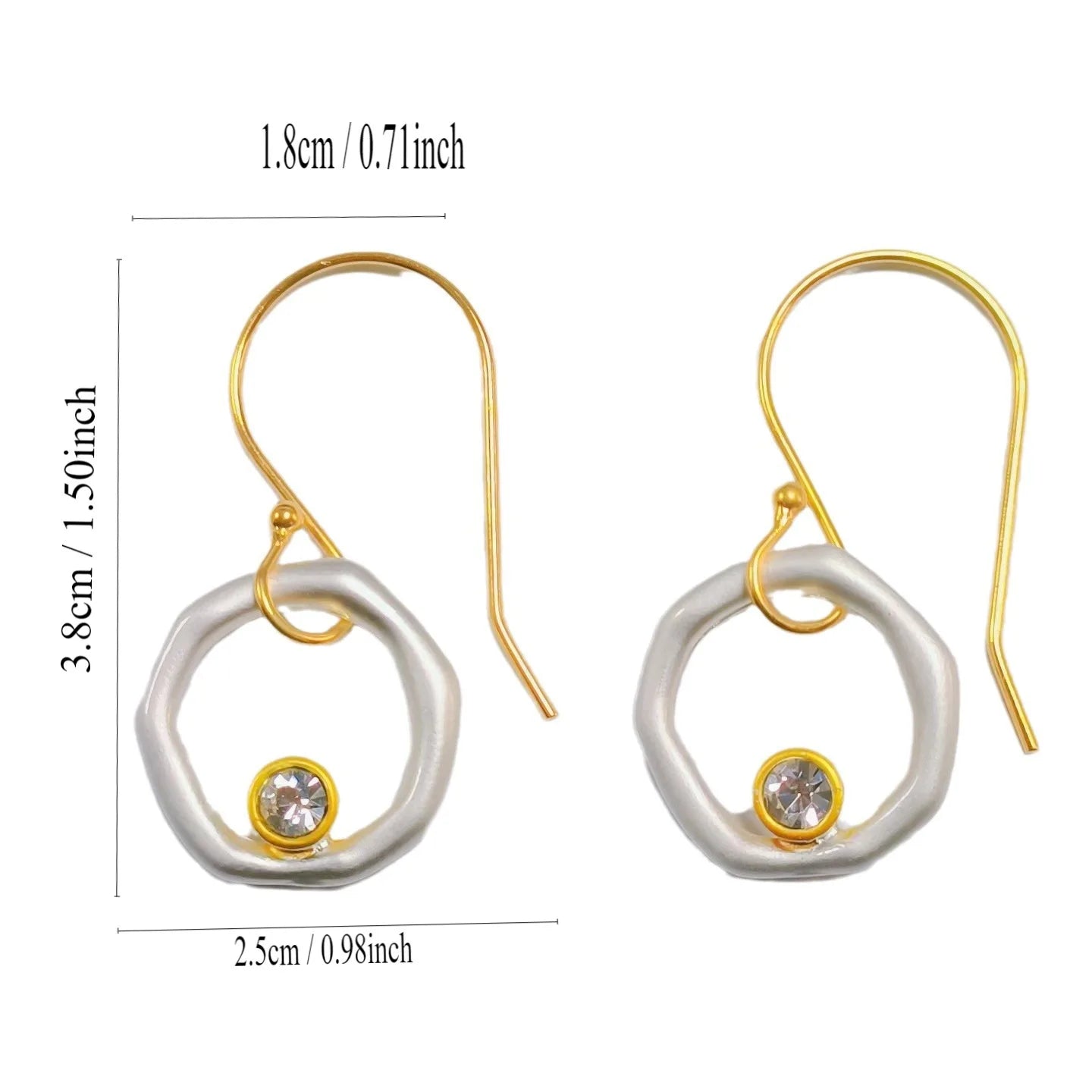 Zoe | Round Zircon Drop Earrings