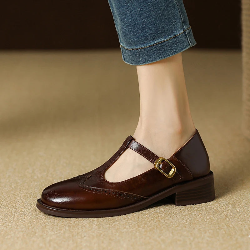 IVY | GENUINE LEATHER MARY JANE HEELS